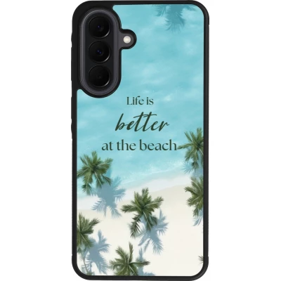 Coque Samsung Galaxy A37 - Silicone rigide noir Summer 2025 Life is better at the beach