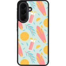 Samsung Galaxy A37 Case Hülle - Silikon schwarz Summer 2025 Pattern citron
