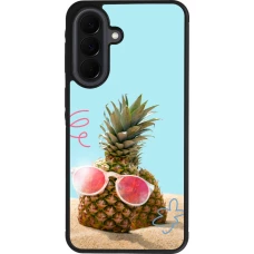 Samsung Galaxy A37 Case Hülle - Silikon schwarz Pineapple with glasses Summer 2026