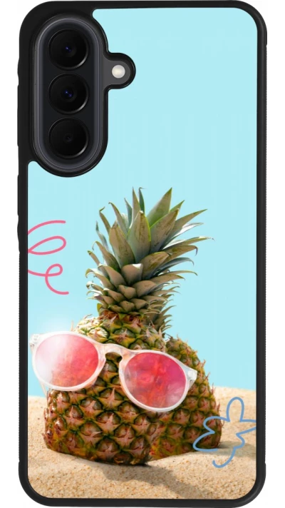 Samsung Galaxy A37 Case Hülle - Silikon schwarz Pineapple with glasses Summer 2026