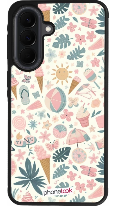Samsung Galaxy A37 Case Hülle - Silikon schwarz Sommer Pink Muster
