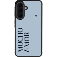 Coque Samsung Galaxy A37 - Silicone rigide noir Valentine 2024 mucho amor azul