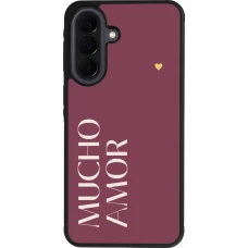 Coque Samsung Galaxy A37 - Silicone rigide noir Valentine 2024 mucho amor rosado