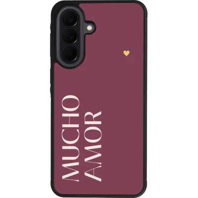 Coque Samsung Galaxy A37 - Silicone rigide noir Valentine 2024 mucho amor rosado