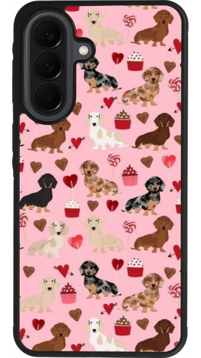 Samsung Galaxy A37 Case Hülle - Silikon schwarz Valentine 2024 puppy love