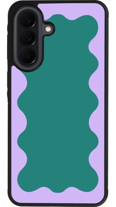 Samsung Galaxy A37 Case Hülle - Silikon schwarz Wavy Rectangle Green Purple