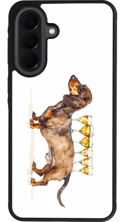 Samsung Galaxy A37 Case Hülle - Silikon schwarz Wine Teckel