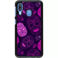 Samsung Galaxy A40 Case Hülle - Halloween 2023 pink skulls