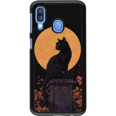 Samsung Galaxy A40 Case Hülle - Halloween 2026 Cat Art Nouveau