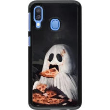 Samsung Galaxy A40 Case Hülle - Halloween 2026 Ghost eating pizza