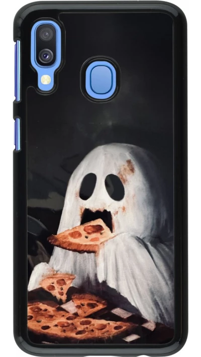 Samsung Galaxy A40 Case Hülle - Halloween 2026 Ghost eating pizza