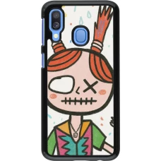 Samsung Galaxy A40 Case Hülle - Little Girl Sketch