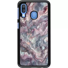 Samsung Galaxy A40 Case Hülle - Violetter silberner Marmor
