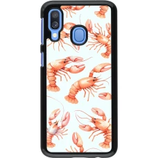 Samsung Galaxy A40 Case Hülle - Muster von pastellfarbenen Hummern