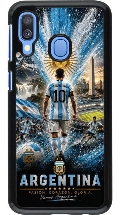 Samsung Galaxy A40 Case Hülle - Fussball Argentinien splash 2026