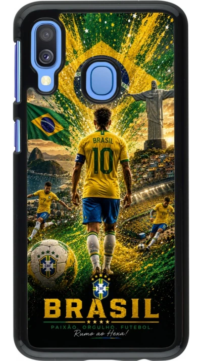 Samsung Galaxy A40 Case Hülle - Fussball Brasilien splash 2026