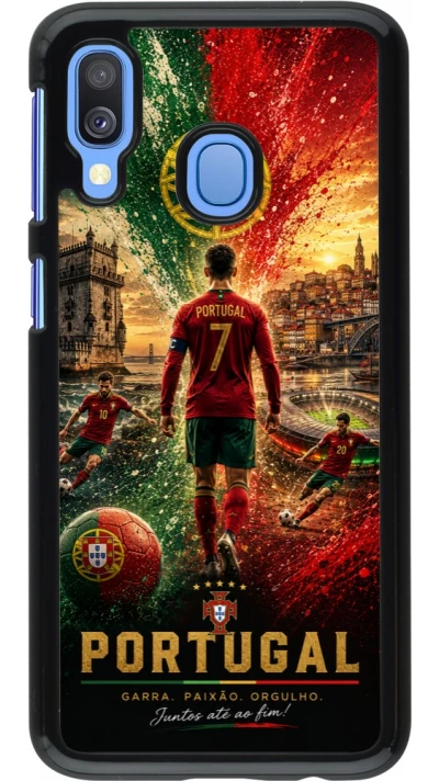 Samsung Galaxy A40 Case Hülle - Fussball Portugal splash 2026