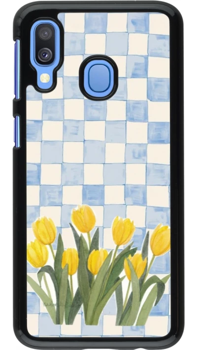Samsung Galaxy A40 Case Hülle - Blue vichy tulips Spring 2026