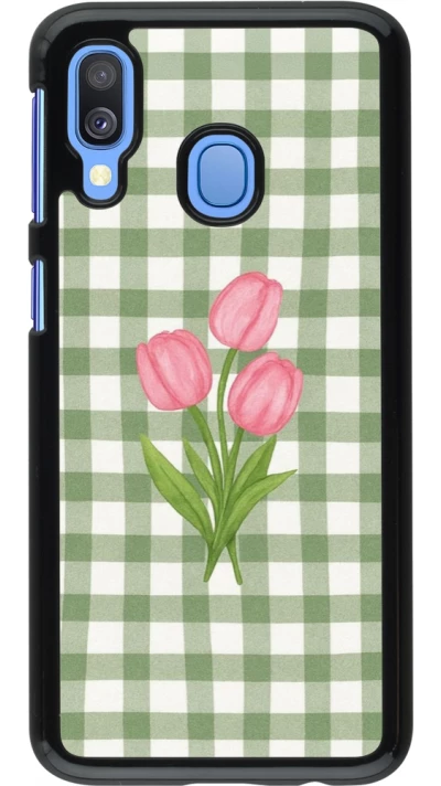Samsung Galaxy A40 Case Hülle - Green vichy tulips Spring 2026
