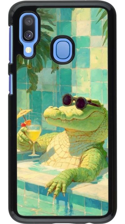 Coque Samsung Galaxy A40 - Crocodile in the swimming pool Summer 2026