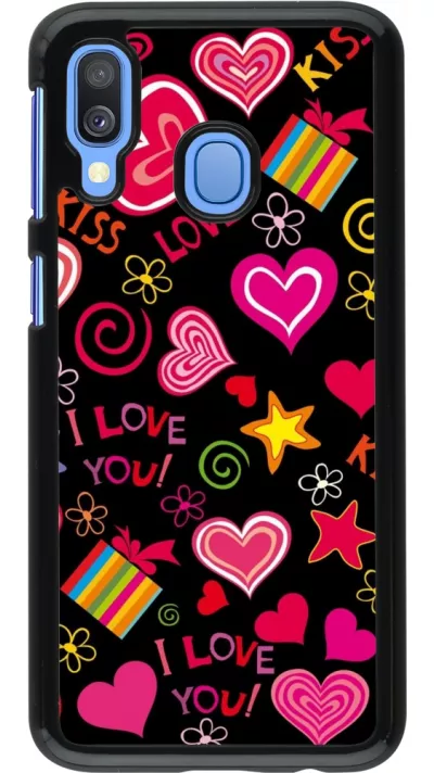 Coque Samsung Galaxy A40 - Valentine 2023 love symbols