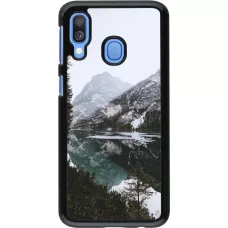 Samsung Galaxy A40 Case Hülle - Winter 22 snowy mountain and lake