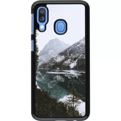 Samsung Galaxy A40 Case Hülle - Winter 22 snowy mountain and lake