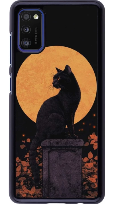 Samsung Galaxy A41 Case Hülle - Halloween 2026 Cat Art Nouveau