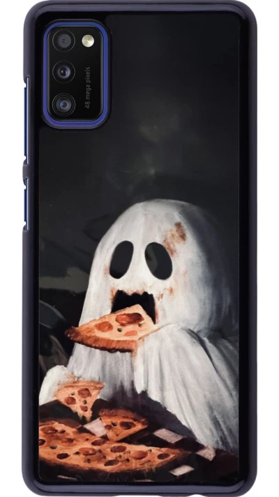 Samsung Galaxy A41 Case Hülle - Halloween 2026 Ghost eating pizza