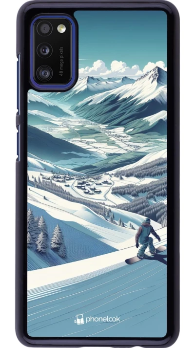 Samsung Galaxy A41 Case Hülle - Snowboarder Berg