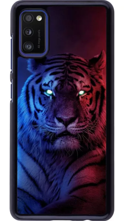Coque Samsung Galaxy A41 - Tiger Blue Red