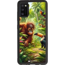 Coque Samsung Galaxy A41 - Silicone rigide noir Jungle Tropicale Tayrona