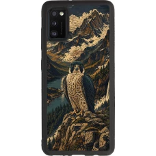 Coque Samsung Galaxy A41 - Silicone rigide noir Linocut Faucun pèlerin