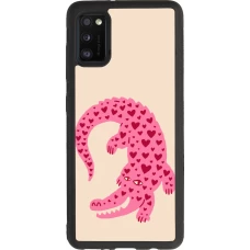 Samsung Galaxy A41 Case Hülle - Silikon schwarz Pink crocodile 2026