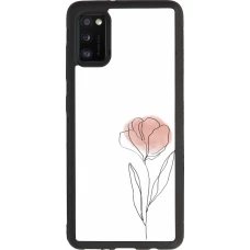Samsung Galaxy A41 Case Hülle - Silikon schwarz Spring 23 minimalist flower