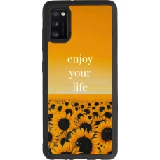 Samsung Galaxy A41 Case Hülle - Silikon schwarz Summer 2026 Enjoy your life