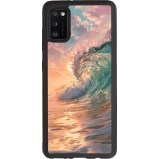 Samsung Galaxy A41 Case Hülle - Silikon schwarz Wave Sunset