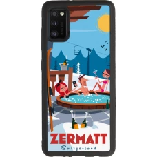 Coque Samsung Galaxy A41 - Silicone rigide noir Zermatt Mountain Jacuzzi
