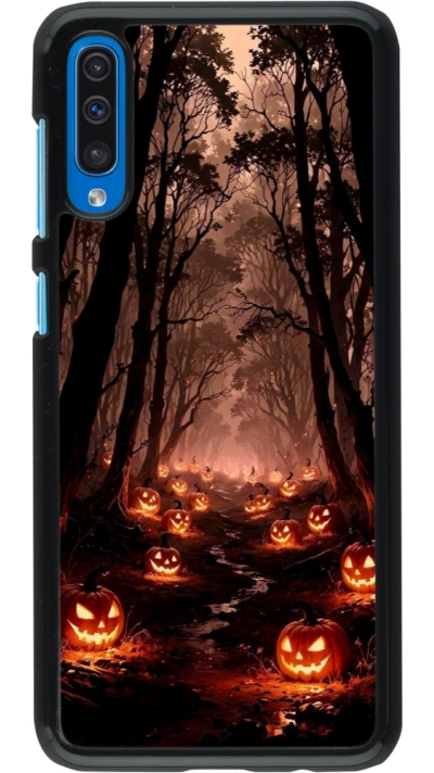 Samsung Galaxy A50 Case Hülle - Halloween 2025 Road of Terrifying Pumpkins