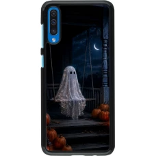Samsung Galaxy A50 Case Hülle - Halloween 2026 Ghost on a swing