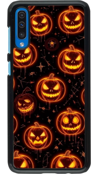 Samsung Galaxy A50 Case Hülle - Halloween 2026 Pattern Pumpkins