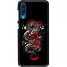 Samsung Galaxy A50 Case Hülle - Japanese style Dragon Tattoo Red Black