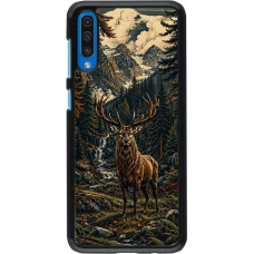 Samsung Galaxy A50 Case Hülle - Linocut Reh