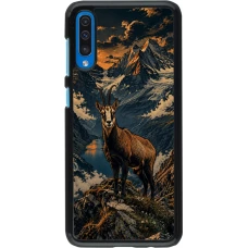Samsung Galaxy A50 Case Hülle - Linocut Gämse
