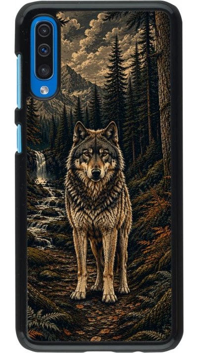 Coque Samsung Galaxy A50 - Linocut Loup