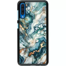 Samsung Galaxy A50 Case Hülle - Grüner Blauer Goldener Marmor