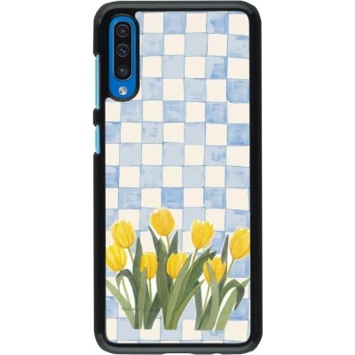 Samsung Galaxy A50 Case Hülle - Blue vichy tulips Spring 2026