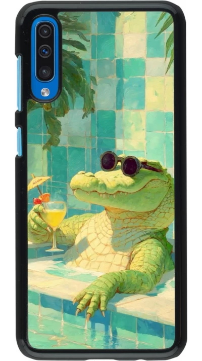 Coque Samsung Galaxy A50 - Crocodile in the swimming pool Summer 2026