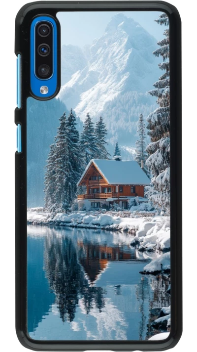 Samsung Galaxy A50 Case Hülle - Winter 25 Winter house forest day