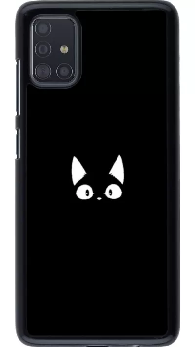 Coque Samsung Galaxy A51 - Funny cat on black